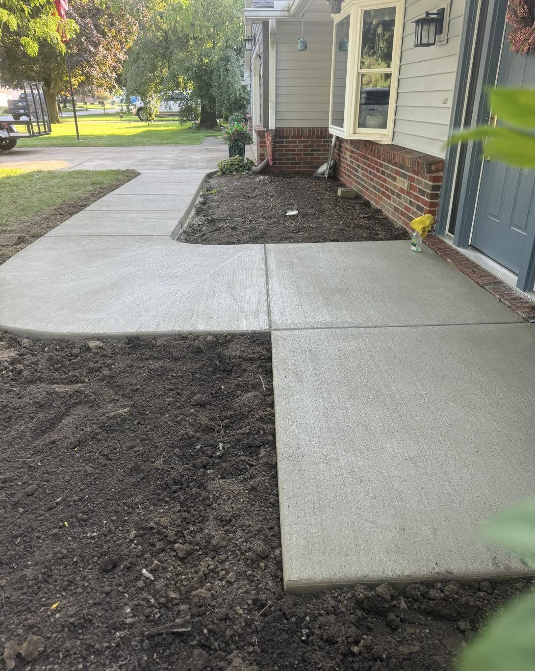 Finished concrete entry and walkway